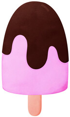 strawberry and chocolate popsicle 