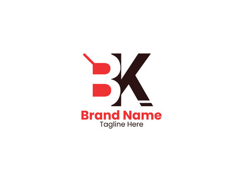 BK logo. BK design. Alphabet letter icon logo bk