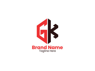 initial GK or KG logo, monogram logo design combination of letters G and K 