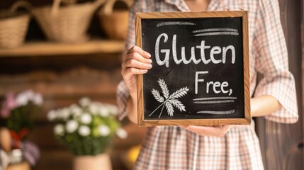 Person Holding a Gluten-Free Sign