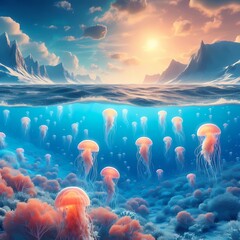 Jellyfish under the sky