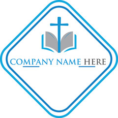 Obraz premium book-shilled church logo design