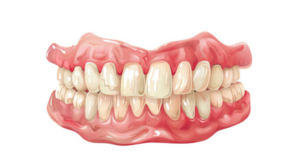 Obraz premium Dentures with teeth on white background