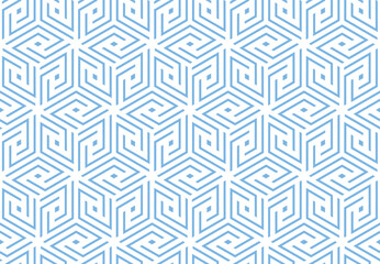 Abstract geometric pattern. A seamless vector background. White and blue ornament. Graphic modern pattern. Simple lattice graphic design