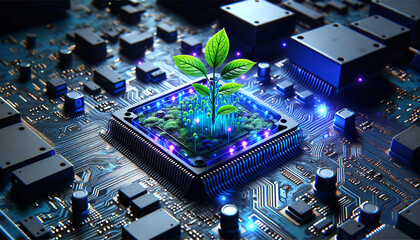 close up of computer circuit board