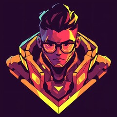 Military soldier character mascot illustration with game concept, e-sport gamer t-shirt apparel design, vector logo style on isolated background