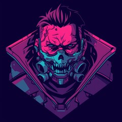 Military soldier character mascot illustration with game concept, e-sport gamer t-shirt apparel design, vector logo style on isolated background