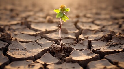 photo climate change with dry soil