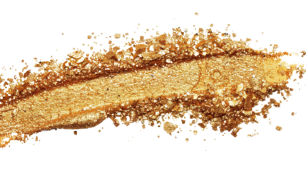 Gold litter brush on white background