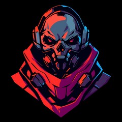 Military soldier character mascot illustration with game concept, e-sport gamer t-shirt apparel design, vector logo style on isolated background