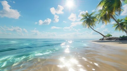 Create a beautiful beach scene