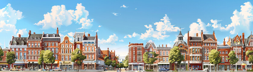 Fototapeta premium Historic District: Focus on historic buildings, monuments, and landmarks, showcasing the city's rich history and architectural heritage