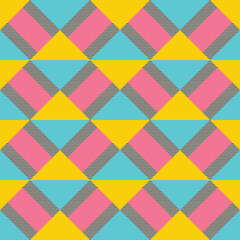 Modern vector abstract seamless geometric pattern with stripes and triangles in retro scandinavian style. 