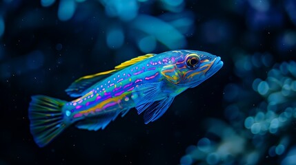 aquatic, neon, purple, underwater, wildlife, aquarium, fish, art, illustration, design, water, amazon, carnivore, colourful, colours, cyber, dangerous, fin, glow, glowing, gradient, idea, magenta, med