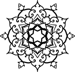 Circular floral mandala transparent background