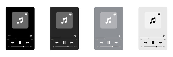 Media player. Mobile music player vector icon illustration flat design.