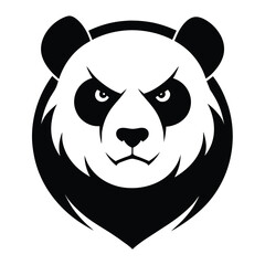 Stylish black and white panda vector logo design