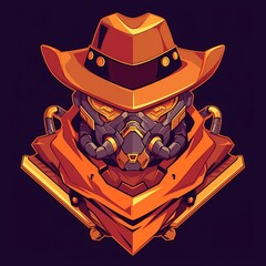 Military soldier character mascot in game concept illustration, vector logo style, e-sport gamer t-shirt design on isolated background