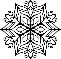 Circular floral mandala transparent background