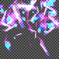 Blue Bokeh Background Transparent Vector. Spark Clarity Wallpaper. Bright Starburst Texture. Pink Clean. Twinkle Radiant Card.