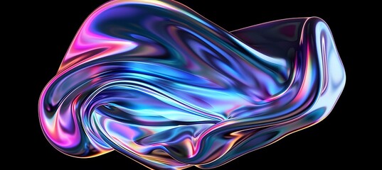 Iridescent wavy melted substance