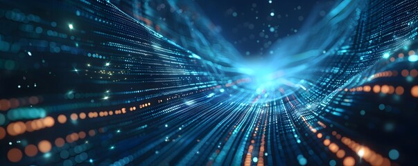 Naklejka premium Tech AI data audio graphics and more digital background