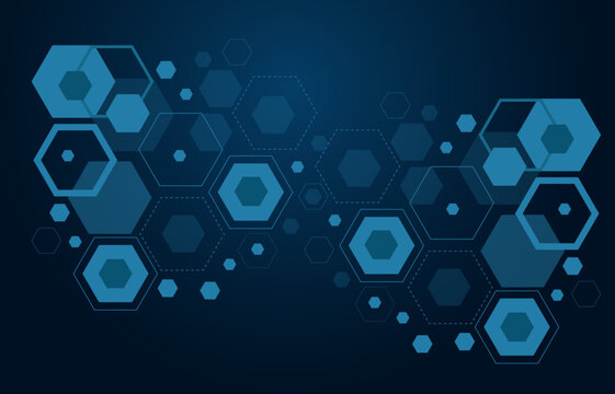 abstract blue hexagon medical  background