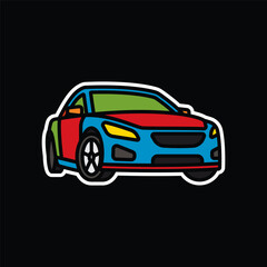 Fototapeta premium Original vector illustration. A passenger car. A contour icon.