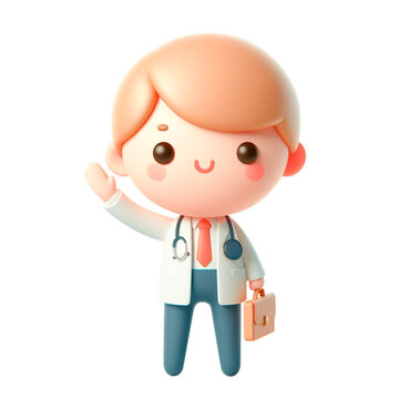 recommend clip art: Cute Doctor character making a salute gesture cut out