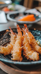 Crispy and Light Japanese Tempura with Golden Textures  