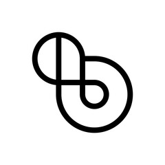 Letter B infinity creative line logo design