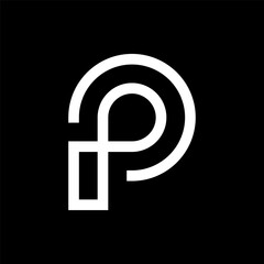 Letter P minimalist line logo design