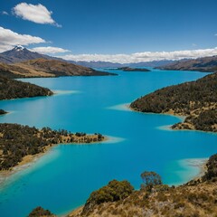 Envision the vibrant hues of the Blue Lake in New Zealand, its waters sparkling under the clear blue sky.
