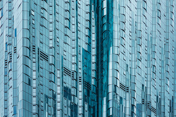 Modern futuristic blue building in Melbourne