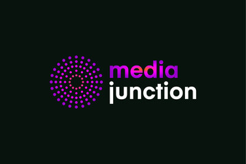 Media logo junction circle dotes logo design and business name ideas 
