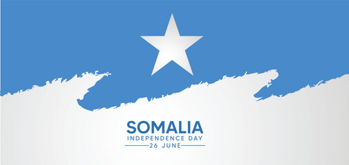 Somalia independence day brush flag vector poster