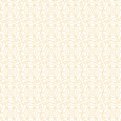 Abstract simple geometric vector seamless pattern with gold line texture on white background. Light modern simple wallpaper, bright tile backdrop, monochrome graphic element