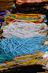 strands of multicolor beads