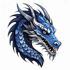 blue dragon head tattoo