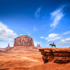 Monument Valley with Horseback rider / Utah - USA