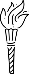 Torch Olympics sports outline doodle