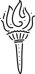 Torch Olympics sports outline doodle