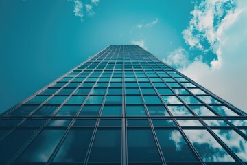 Fototapeta premium Building. Modern Architecture Skyscraper with Glass Facade in City Skyline