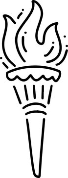 recommend clip art: Torch Olympics sports outline doodle