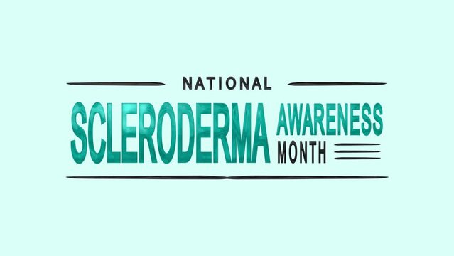 National Scleroderma Awareness Month Text Animation. Great for National Scleroderma Awareness Month Celebrations with transparent background, for banner, social media feed wallpaper stories