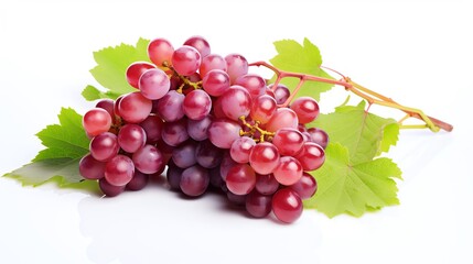 Obraz premium Grape bunch, focus on individual fruits, organic theme, whimsical, multilayer, pure white background