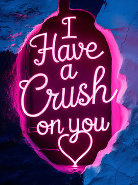 I have a crush on you colorful text