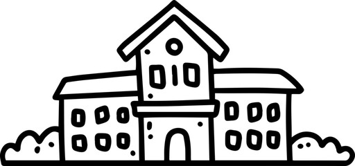 school outline line cartoon doodle