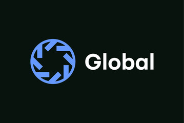 Global  logo  circle logo design and business name ideas 