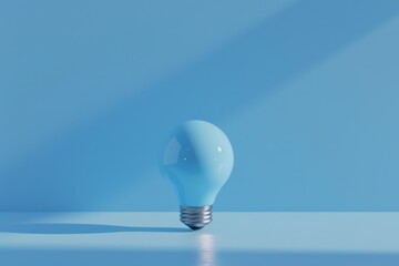 Blue light bulb, lamp mockup, lightbulbs banner, minimal light bulbs with copy space, creativity idea